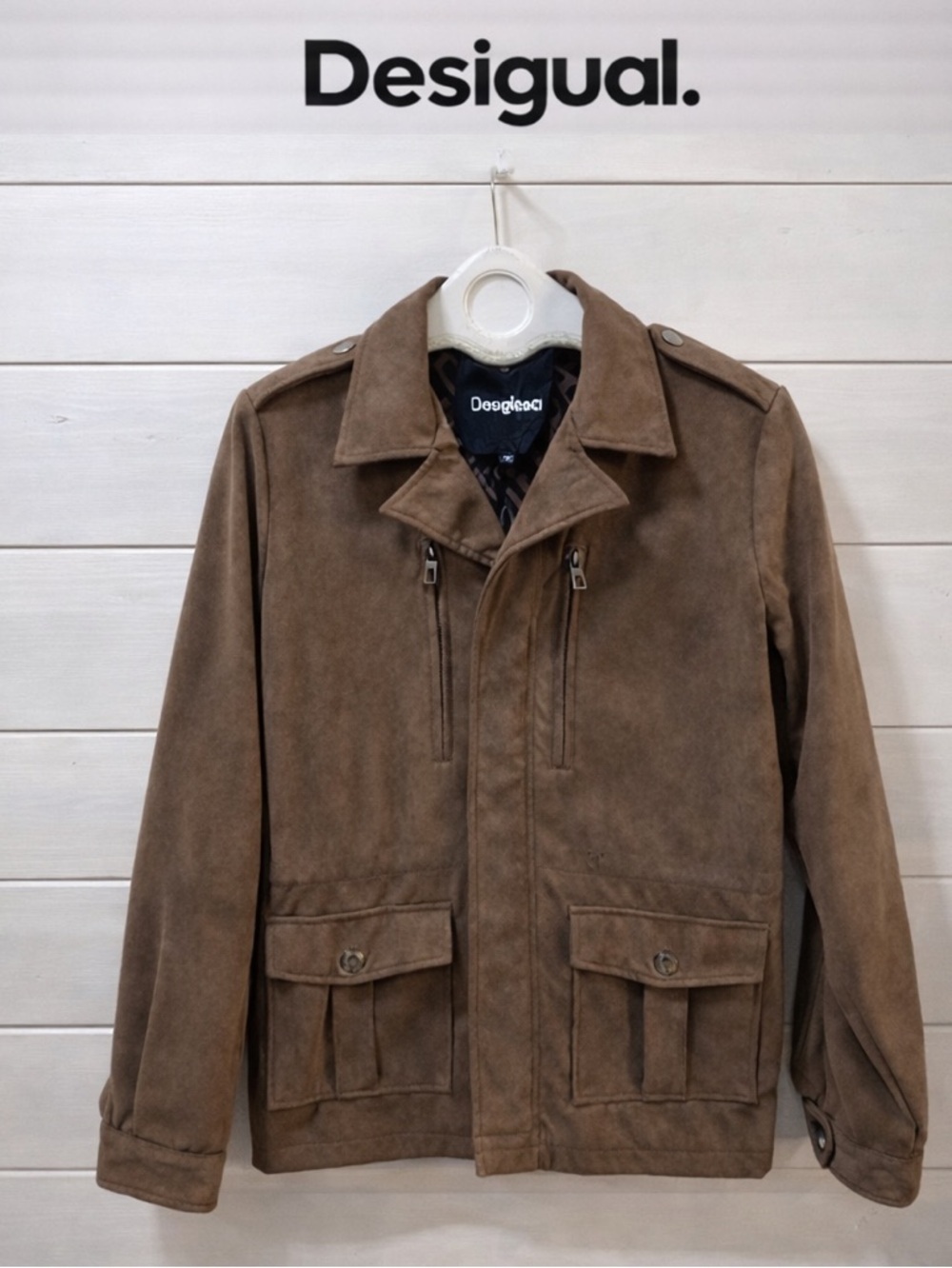DESIGUAL Brown Faux Leather Jacket – Size M